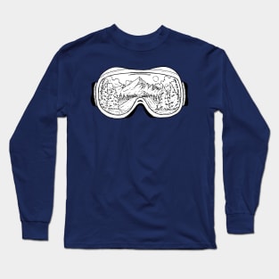 mountain reflection ski goggles Long Sleeve T-Shirt